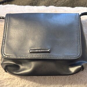 Silver Leather Crossbody Bag